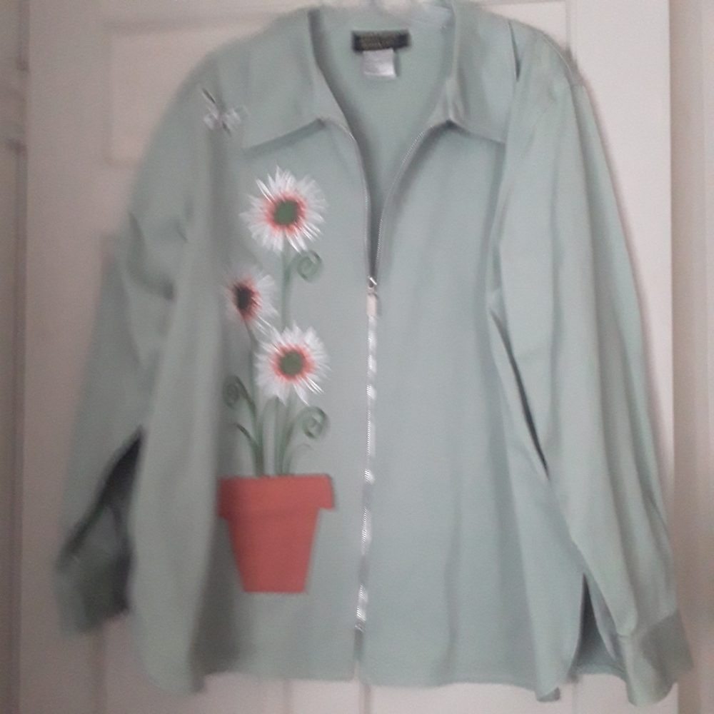 Bob Makie Wearable Art Womens Flower Jacket New 1x